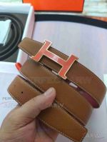 AAA Hermes Reversible Ladies' Belt For Sale - Orange H Buckle